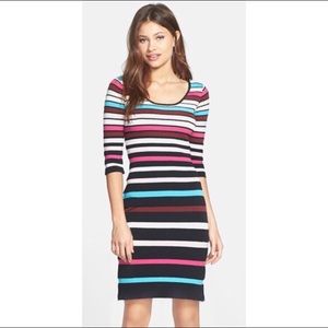 Betsey Johnson 90’s Multicolor Stripped Bodycon Dress Size 6